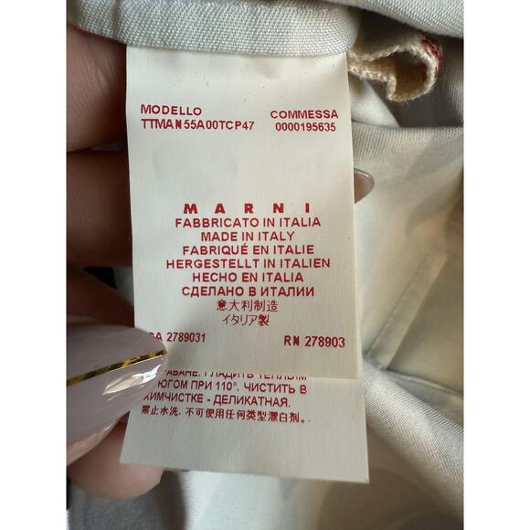 Marni Cami Top Womens IT 38 Black Green Geometric Print Made in Italy Peplum Hem - Picture 3 of 7